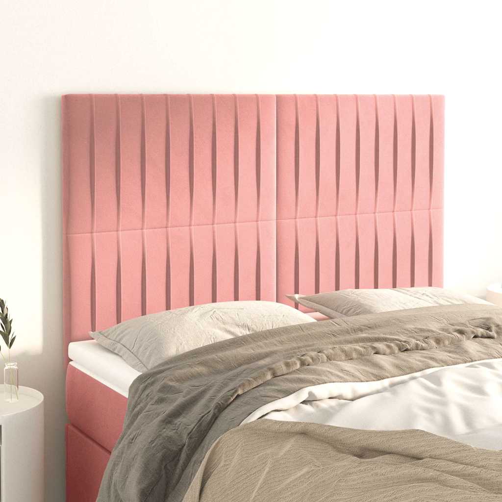 Testiera Rosa 144x5x118/128 cm Velluto | homemem39