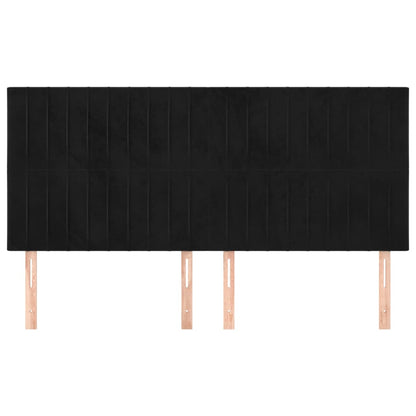 Testiera 4 pz Nera 90x5x78/88 cm in Velluto - homemem39