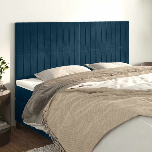Testiera Blu Scuro 180x5x118/128 cm Velluto | homemem39