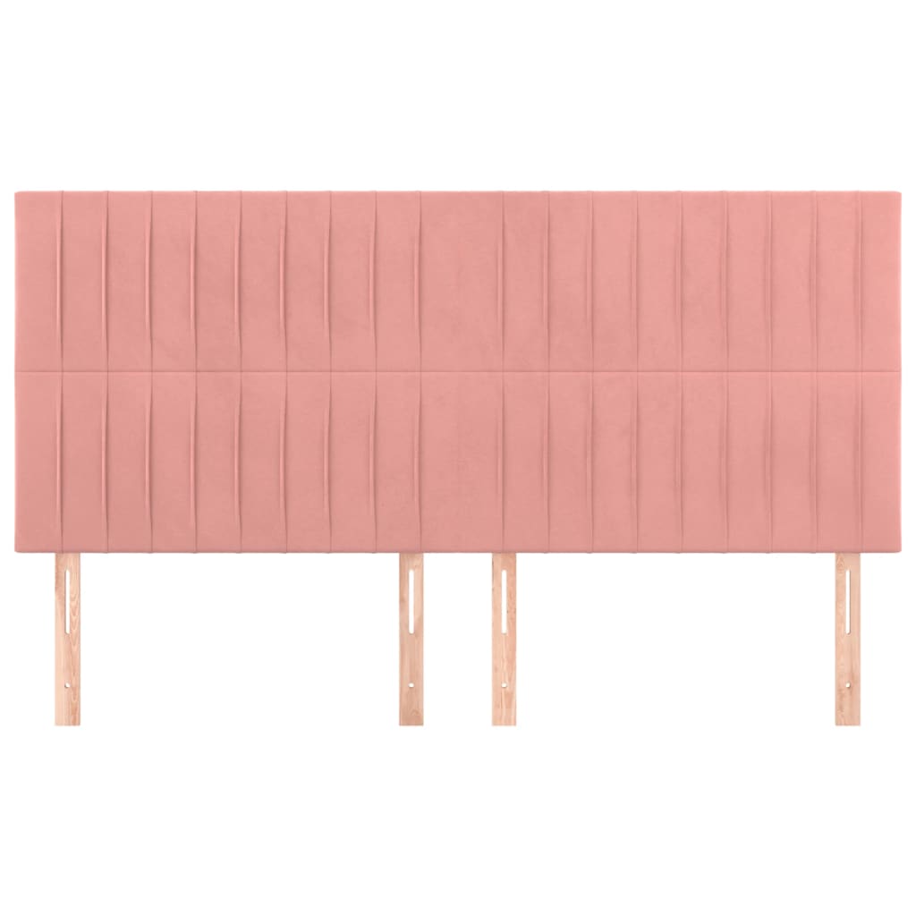 Testiera Rosa 180x5x118/128 cm Velluto