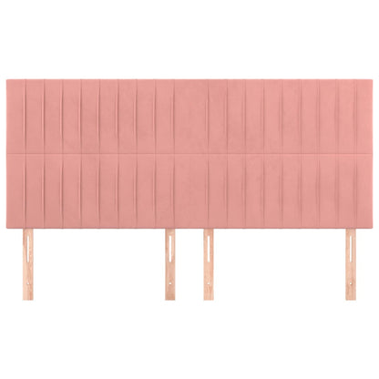 Testiera Rosa 180x5x118/128 cm Velluto