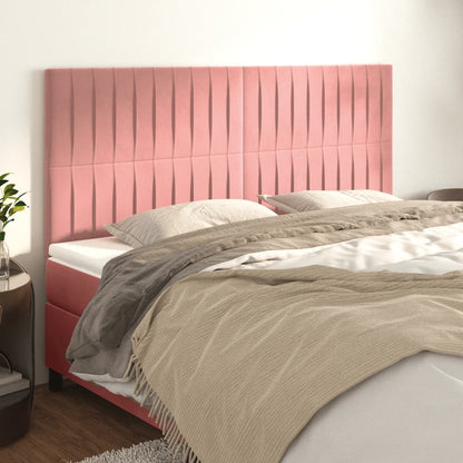Testiera Rosa 180x5x118/128 cm Velluto