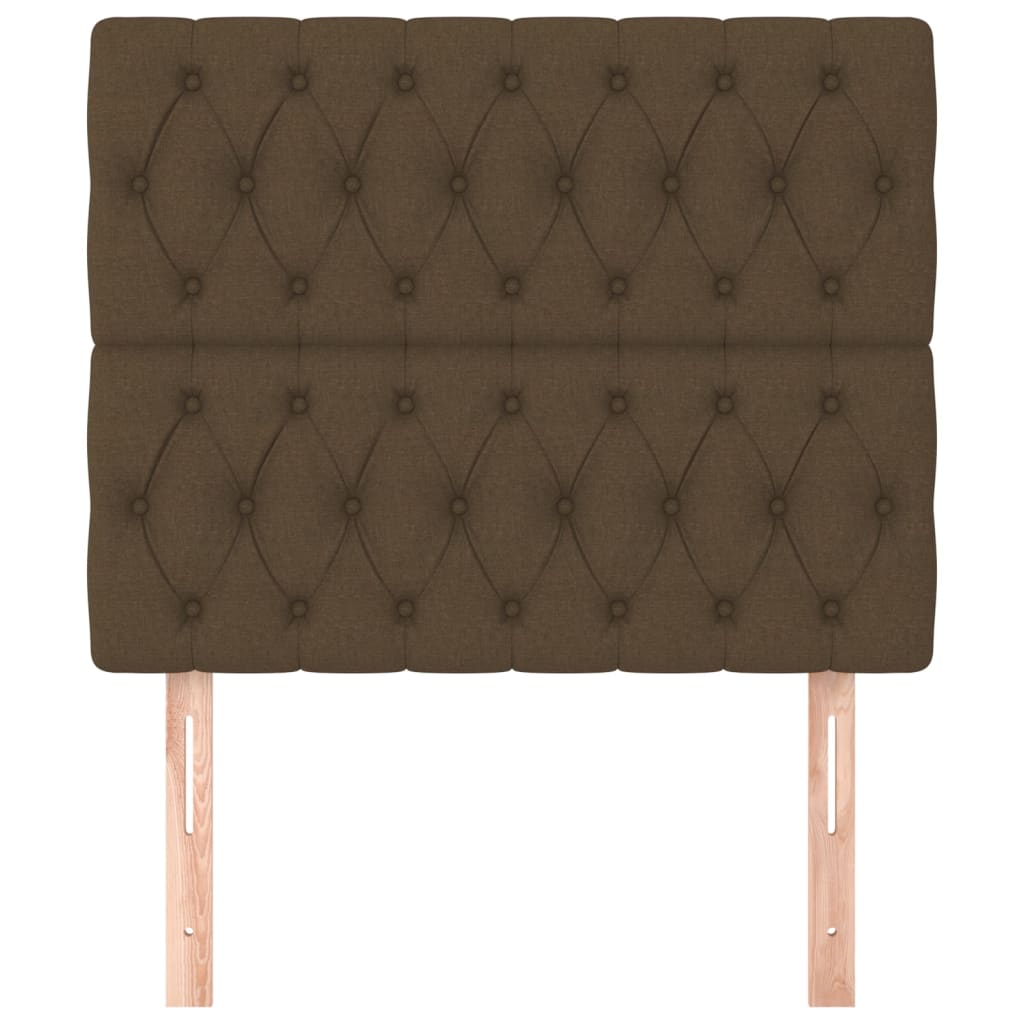 Testiera Marrone Scuro 90x7x118/128 cm Tessuto