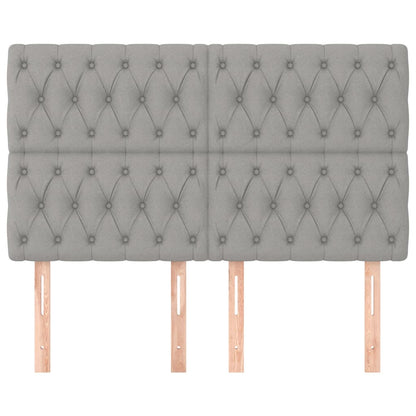 Testiere 4 pz Grigio Chiaro 72x7x78/88 cm in Tessuto - homemem39