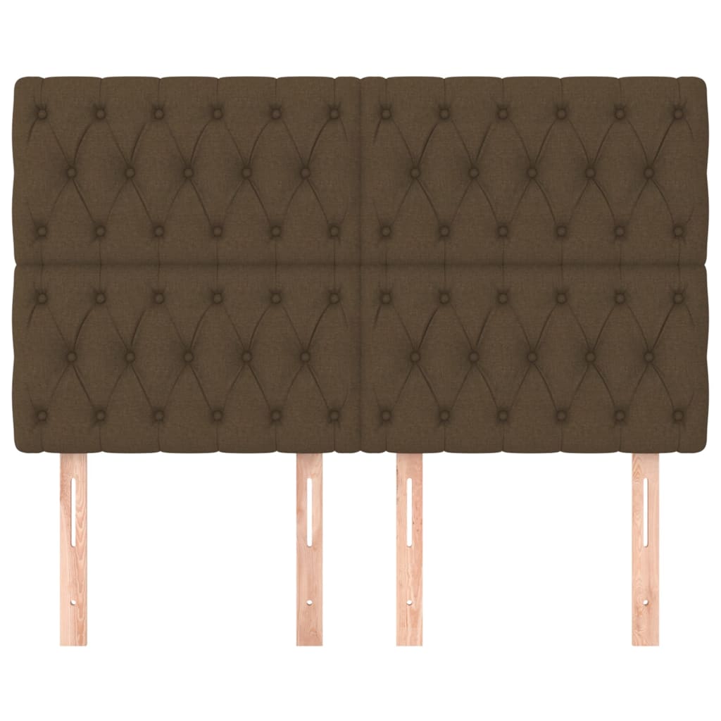 Testiera Marrone Scuro 160x7x118/128 cm Tessuto | homemem39