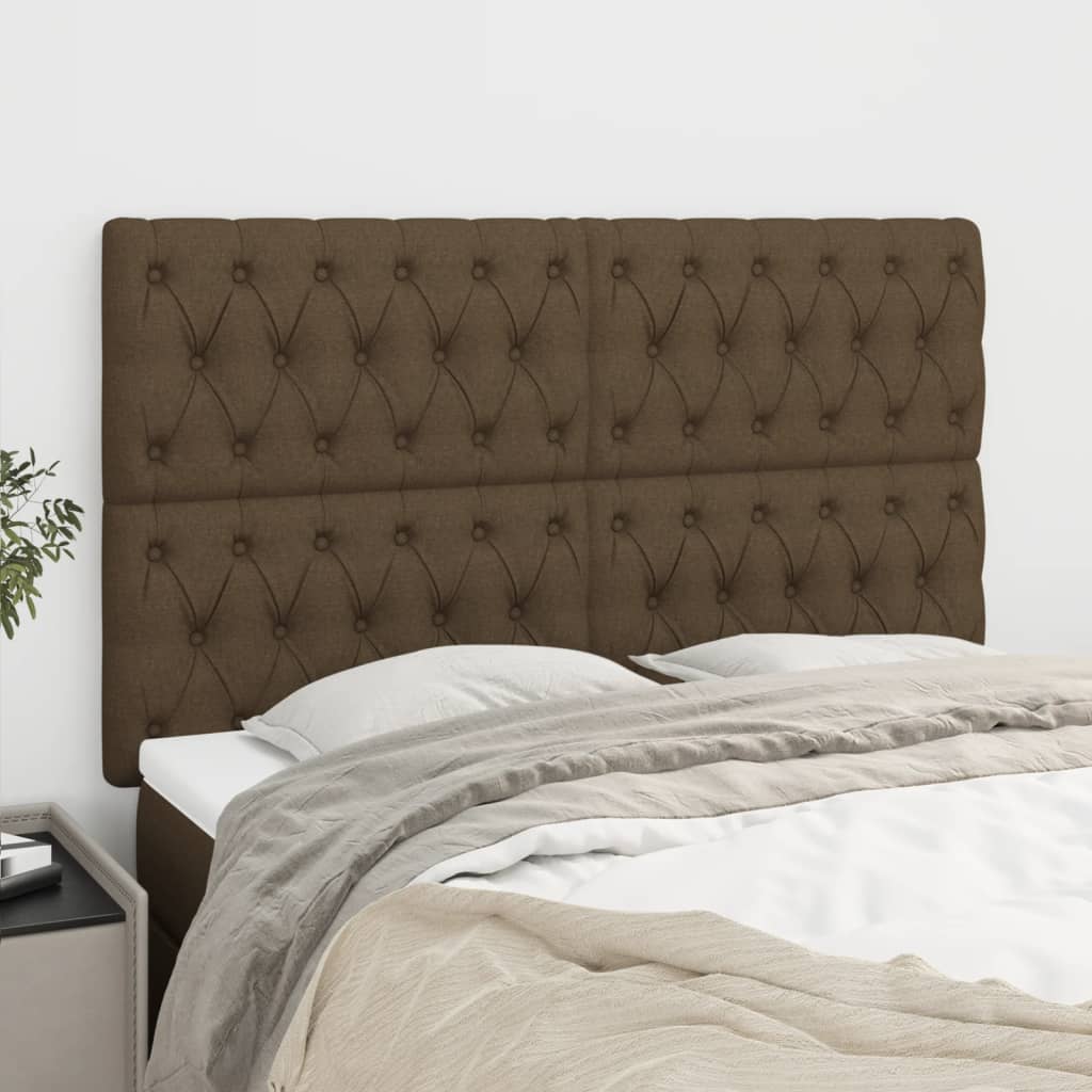 Testiera Marrone Scuro 160x7x118/128 cm Tessuto | homemem39