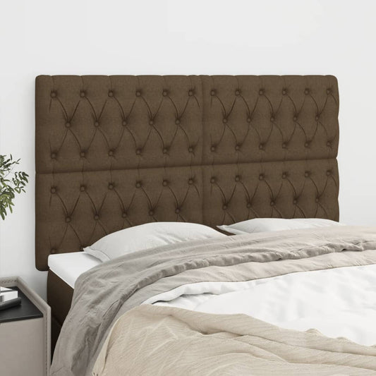 Testiera Marrone Scuro 160x7x118/128 cm Tessuto | homemem39
