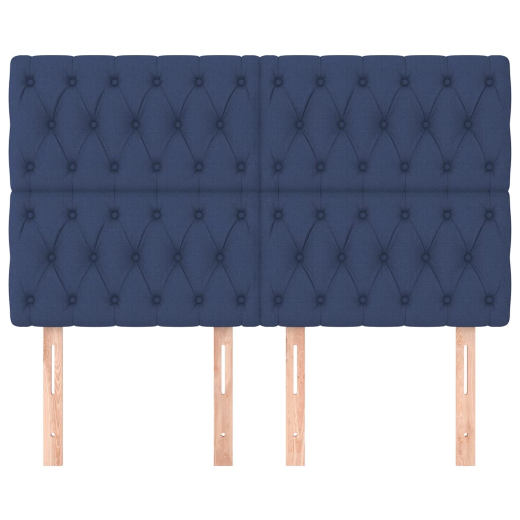 Testiera Blu 160x7x118/128 cm Tessuto