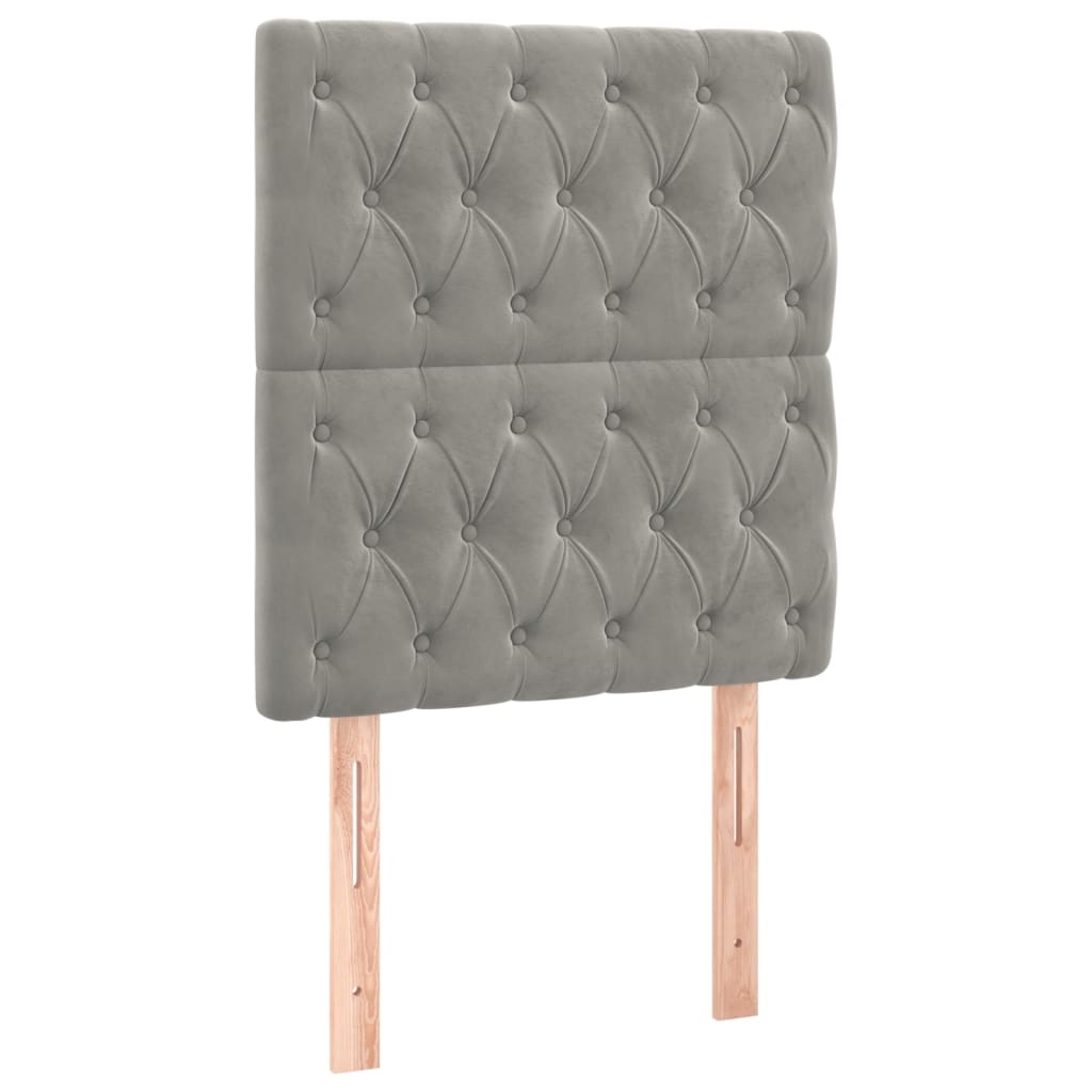 Testiera Grigio Chiaro 80x7x118/128 cm Velluto