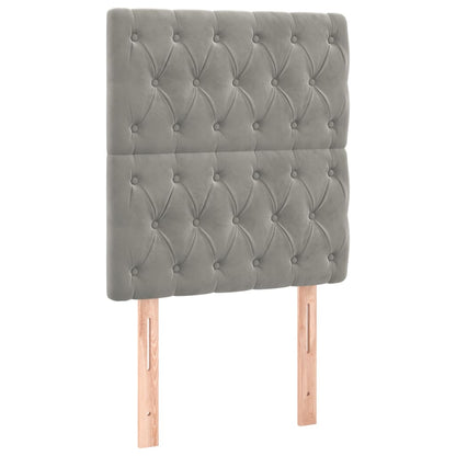 Testiera Grigio Chiaro 80x7x118/128 cm Velluto