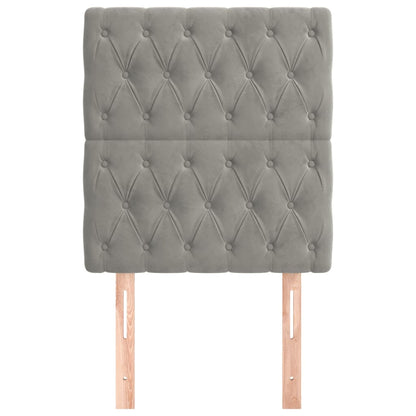 Testiera 2 pz Grigio Chiaro 80x7x78/88 cm in Velluto - homemem39