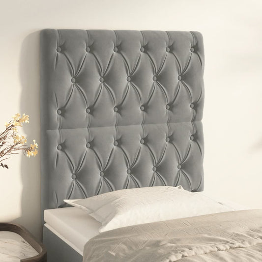 Testiera Grigio Chiaro 80x7x118/128 cm Velluto