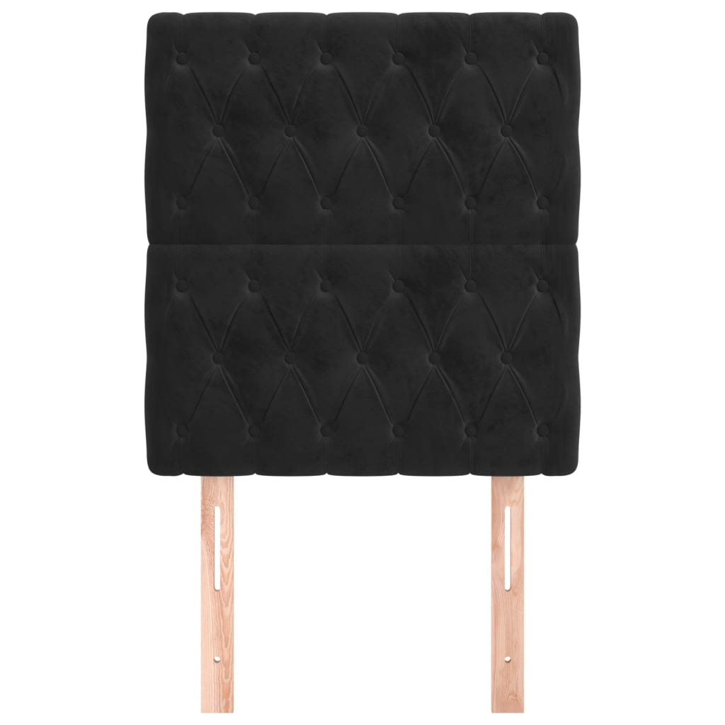 Testiera 2 pz Nera 80x7x78/88 cm in Velluto - homemem39