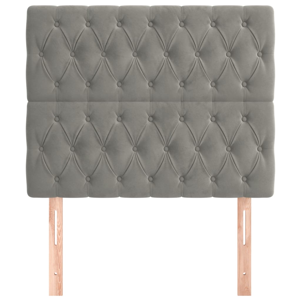 Testiera Grigio Chiaro 90x7x118/128 cm Velluto | homemem39