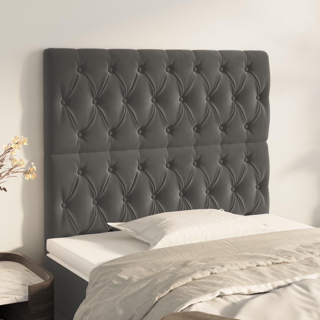 Testiera Grigio Scuro 90x7x118/128 cm Velluto