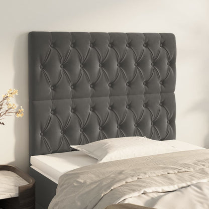 Testiera Grigio Scuro 90x7x118/128 cm Velluto