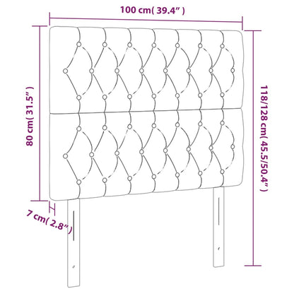 Testiera Rosa 100x7x118/128 cm Velluto