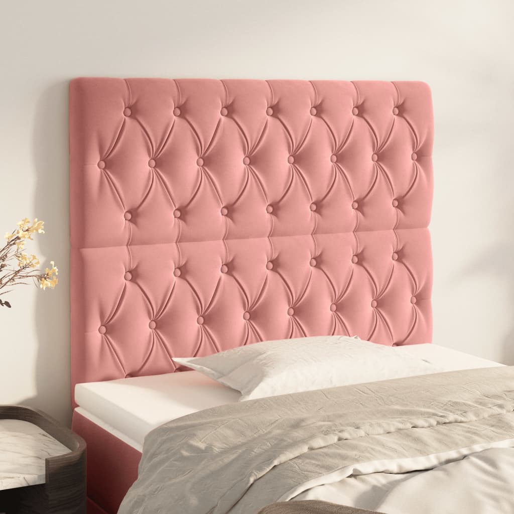 Testiera Rosa 100x7x118/128 cm Velluto