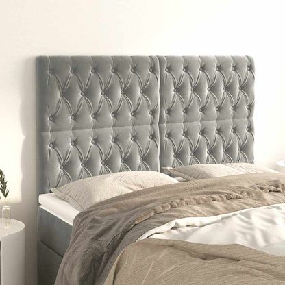 Testiera Grigio Chiaro 144x7x118/128 cm Velluto