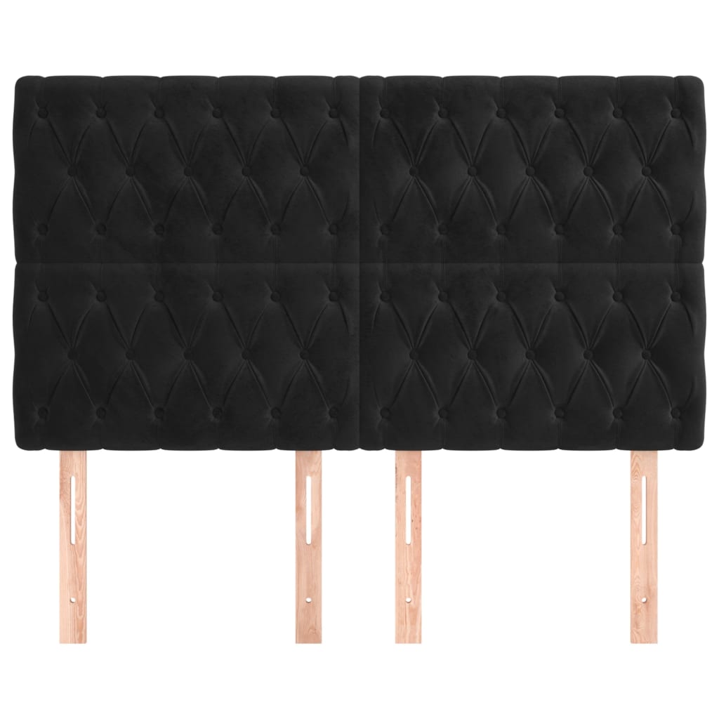 Testiera Nera 144x7x118/128 cm Velluto | homemem39