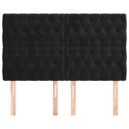 Testiera Nera 144x7x118/128 cm Velluto | homemem39