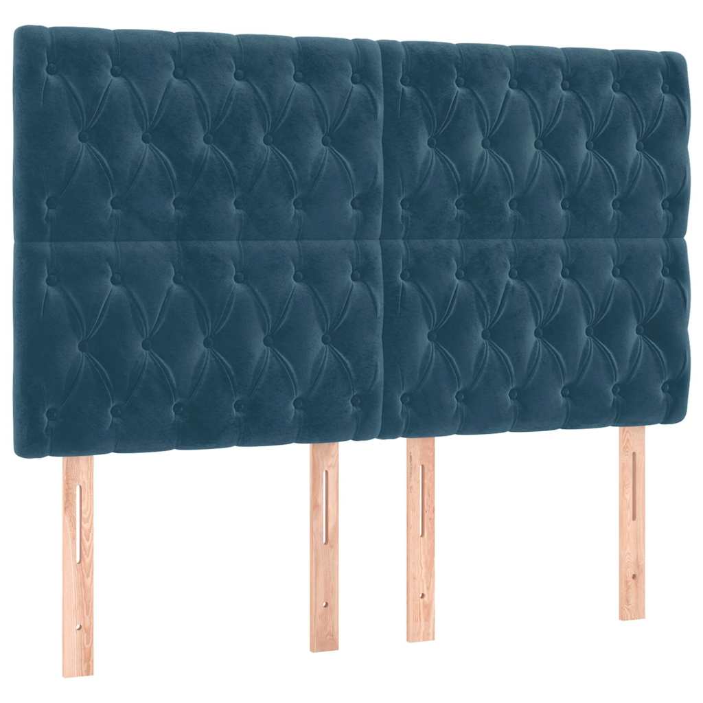 Testiera Blu Scuro 144x7x118/128 cm Velluto