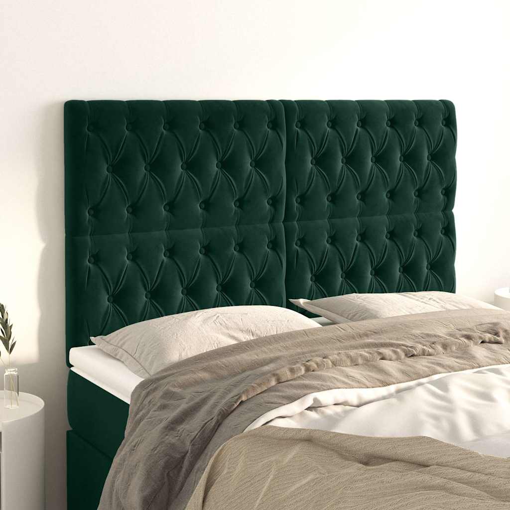 Testiera Verde Scuro 160x7x118/128 cm Velluto