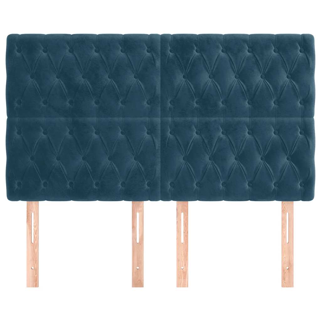 Testiera Blu Scuro 160x7x118/128 cm Velluto | homemem39