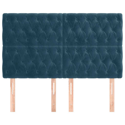 Testiera Blu Scuro 160x7x118/128 cm Velluto | homemem39