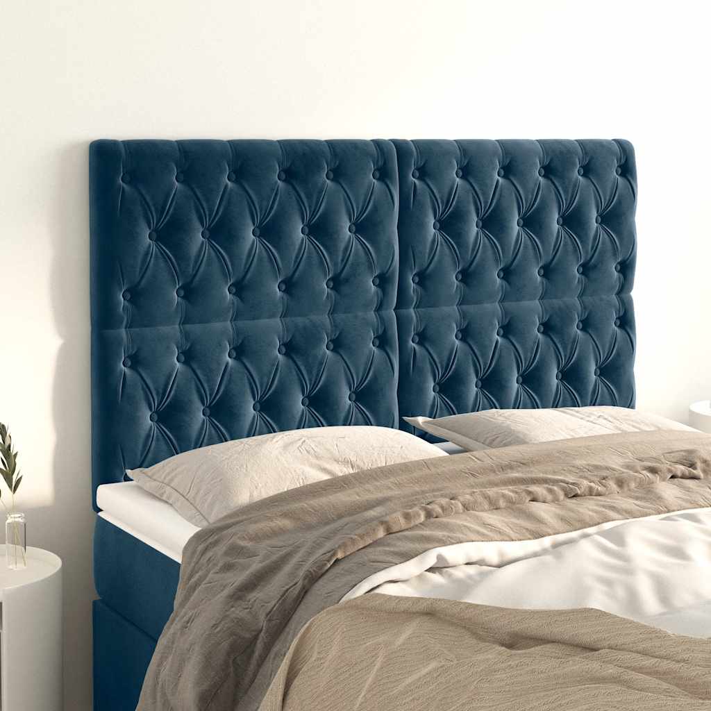 Testiera Blu Scuro 160x7x118/128 cm Velluto | homemem39