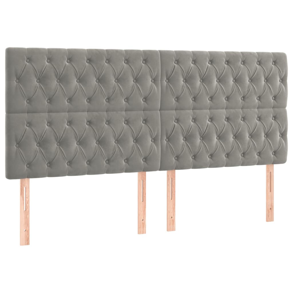 Testiera Grigio Chiaro 180x7x118/128 cm Velluto