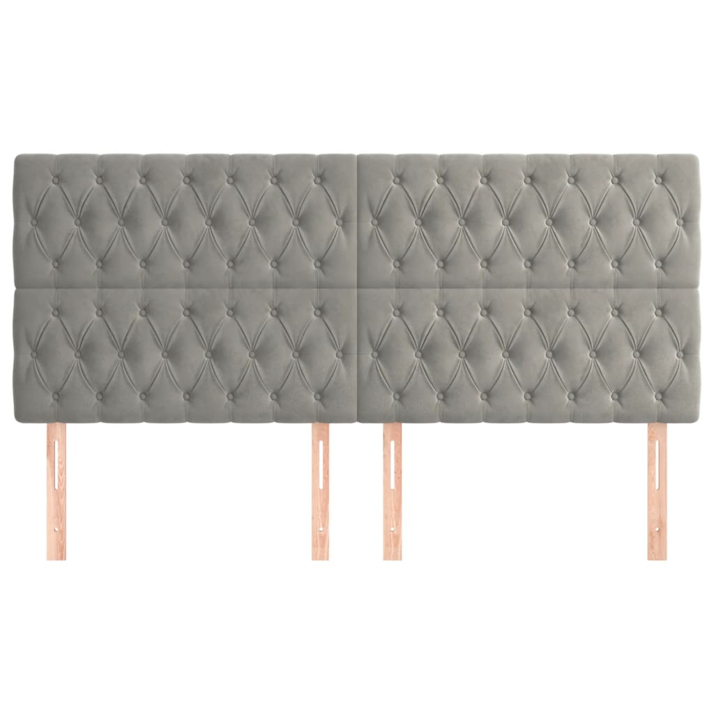 Testiera Grigio Chiaro 180x7x118/128 cm Velluto