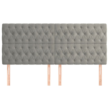 Testiera Grigio Chiaro 180x7x118/128 cm Velluto