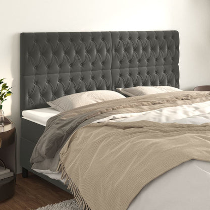 Testiera Grigio Scuro 180x7x118/128 cm Velluto