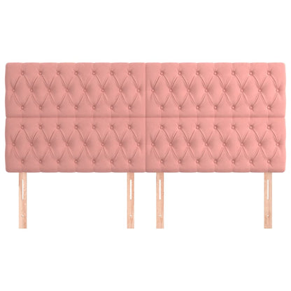 Testiera Rosa 180x7x118/128 cm Velluto