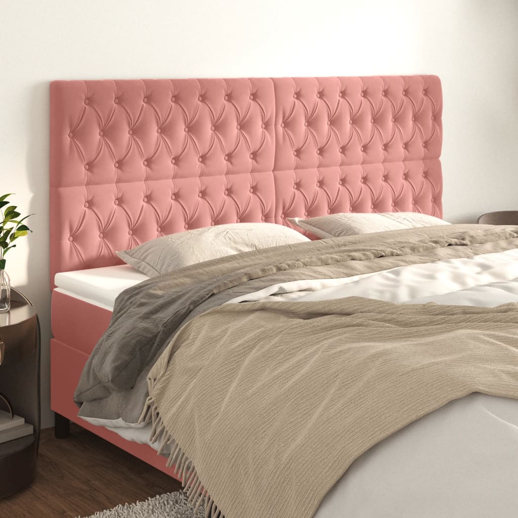 Testiera Rosa 180x7x118/128 cm Velluto