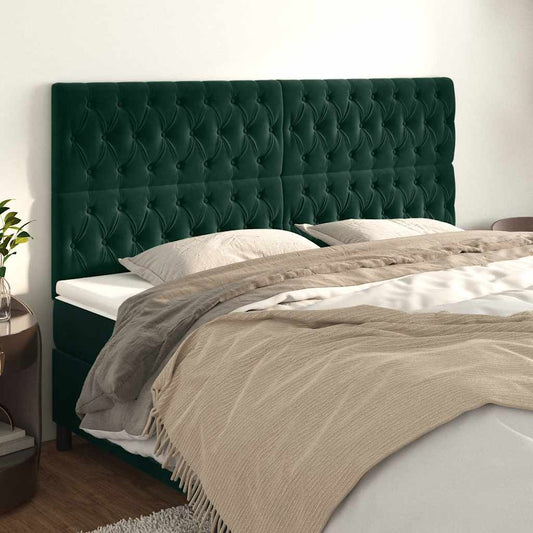 Testiera Verde Scuro 200x7x118/128 cm Velluto | homemem39