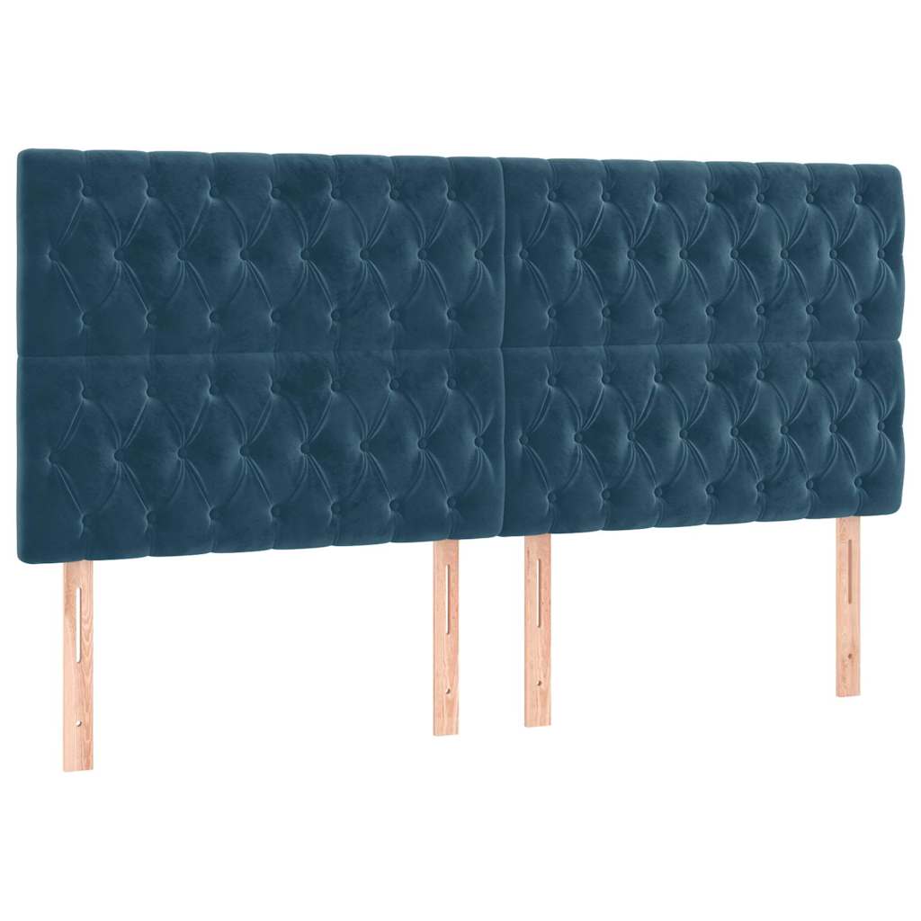 Testiera Blu Scuro 200x7x118/128 cm Velluto | homemem39