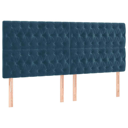 Testiera Blu Scuro 200x7x118/128 cm Velluto | homemem39