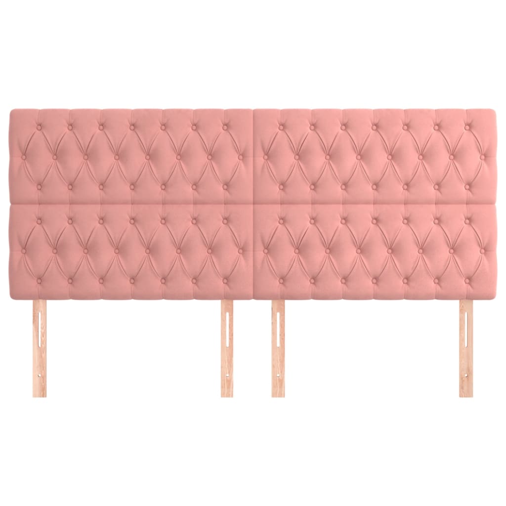 Testiera 4 pz Rosa 100x7x78/88 cm in Velluto - homemem39