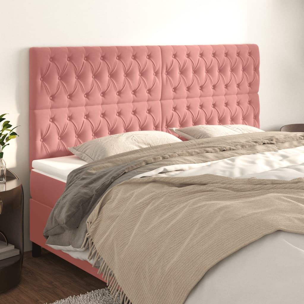 Testiera Rosa 200x7x118/128 cm Velluto | homemem39