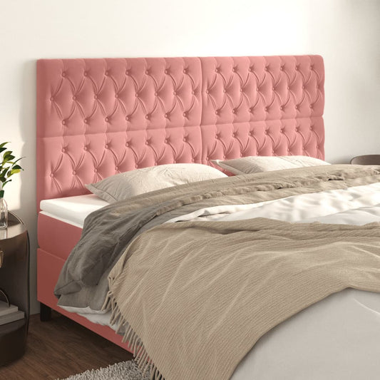 Testiera Rosa 200x7x118/128 cm Velluto | homemem39