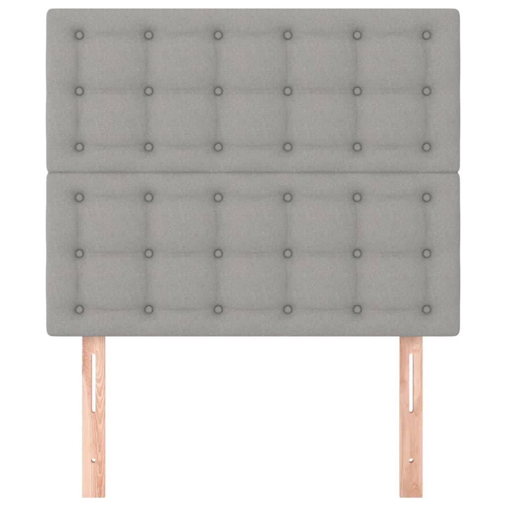 Testiera 2 pz Grigio Chiaro 80x5x78/88 cm in Tessuto - homemem39