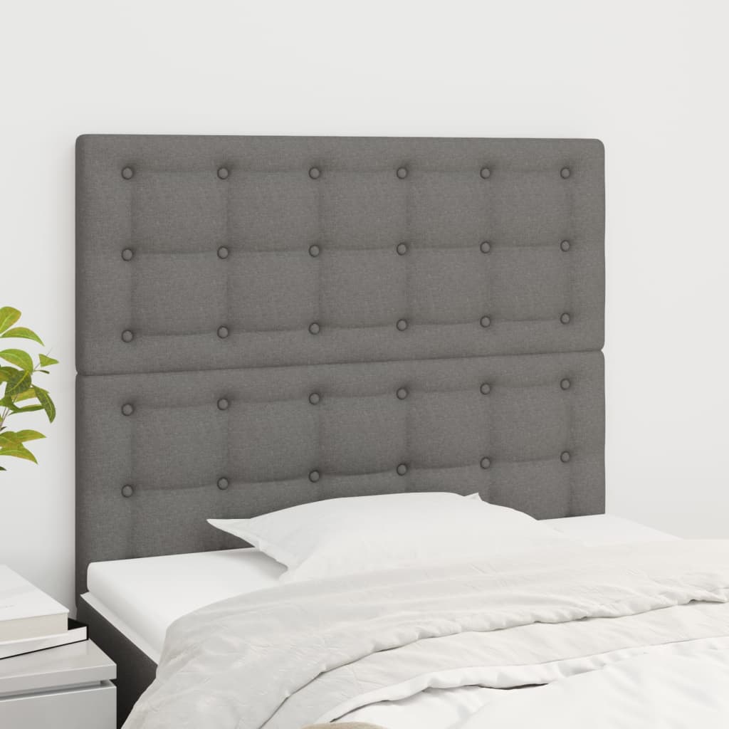 Testiera Grigio Scuro 80x5x118/128 cm Tessuto | homemem39
