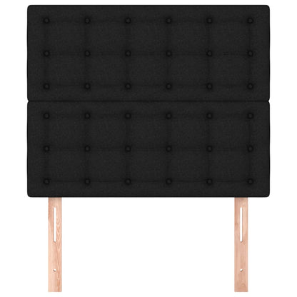 Testiera 2 pz Nera 80x5x78/88 cm in Tessuto - homemem39