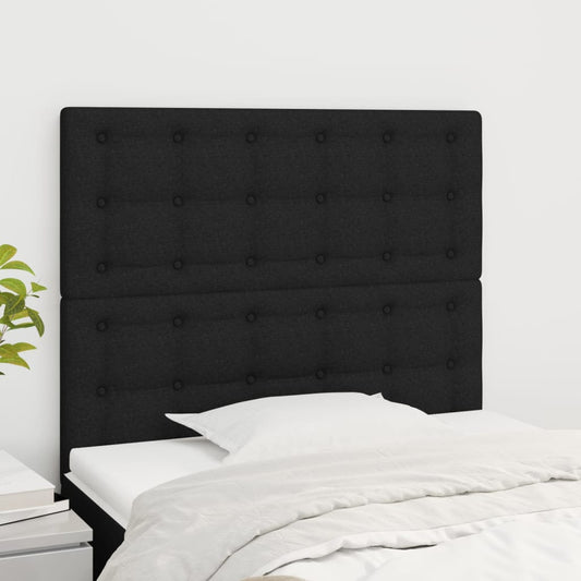 Testiera Nera 90x5x118/128 cm Tessuto