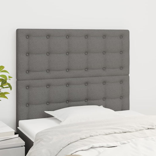 Testiera Grigio Scuro 100x5x118/128 cm Tessuto