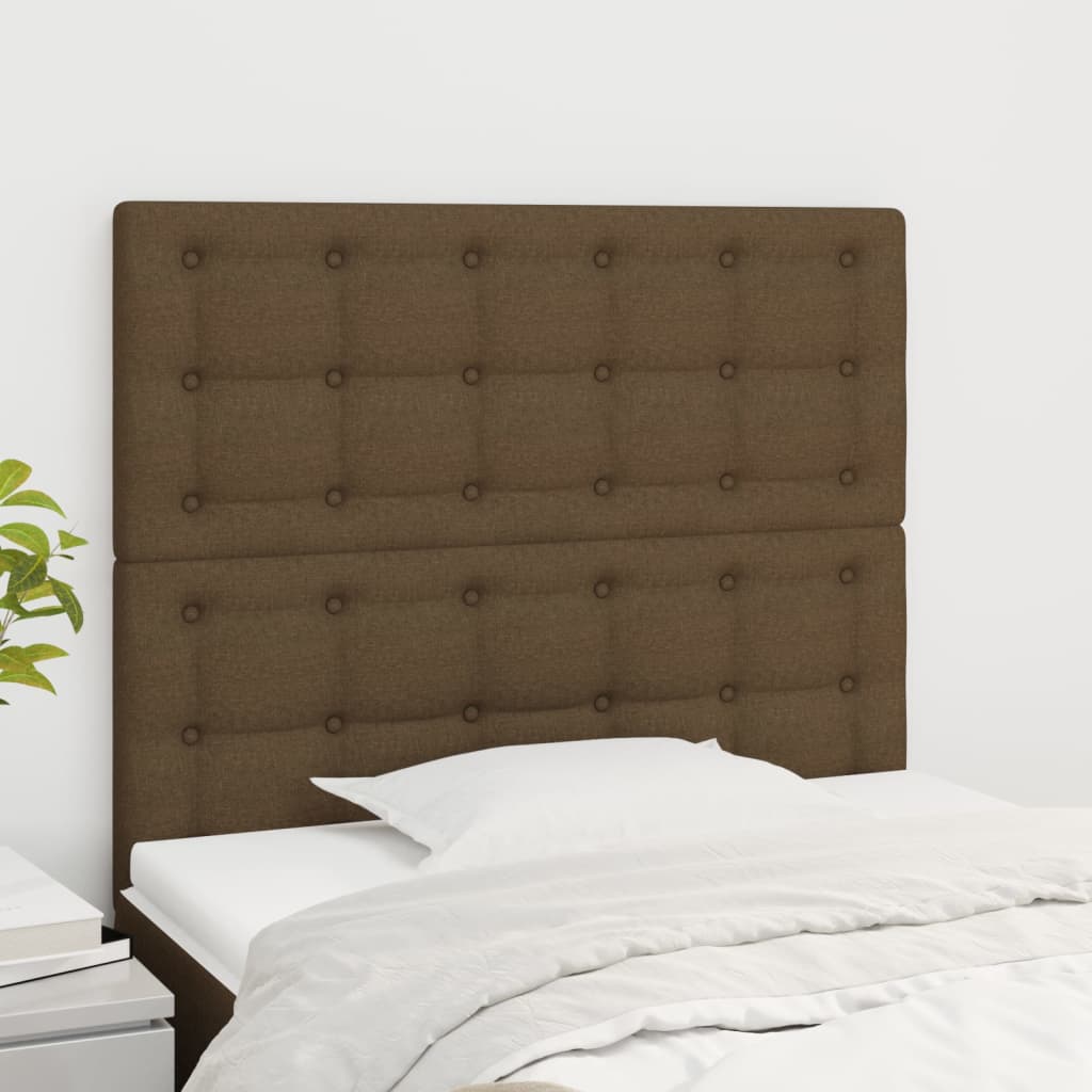 Testiera Marrone Scuro 100x5x118/128 cm Tessuto