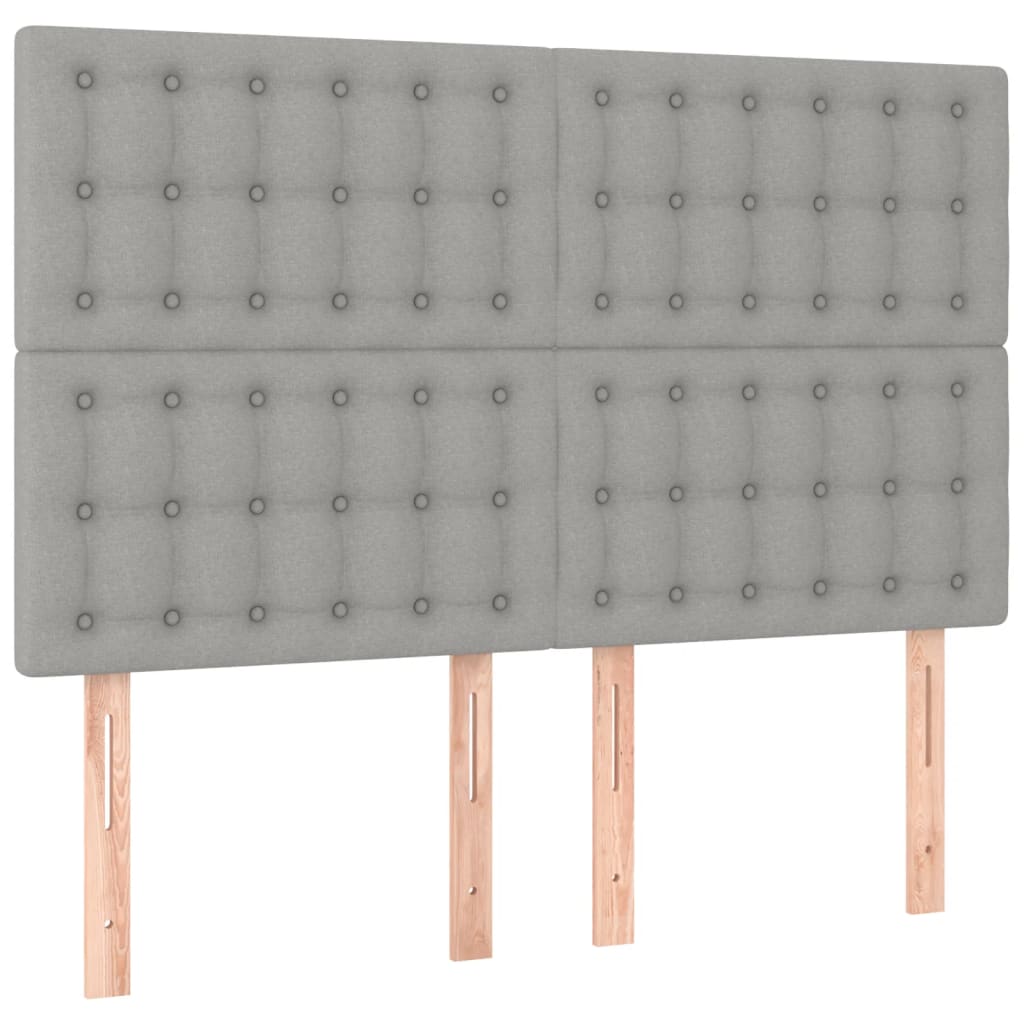 Testiera Grigio Chiaro 144x5x118/128 cm Tessuto