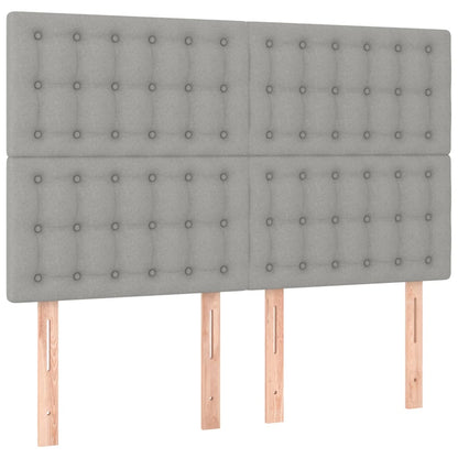 Testiera Grigio Chiaro 144x5x118/128 cm Tessuto